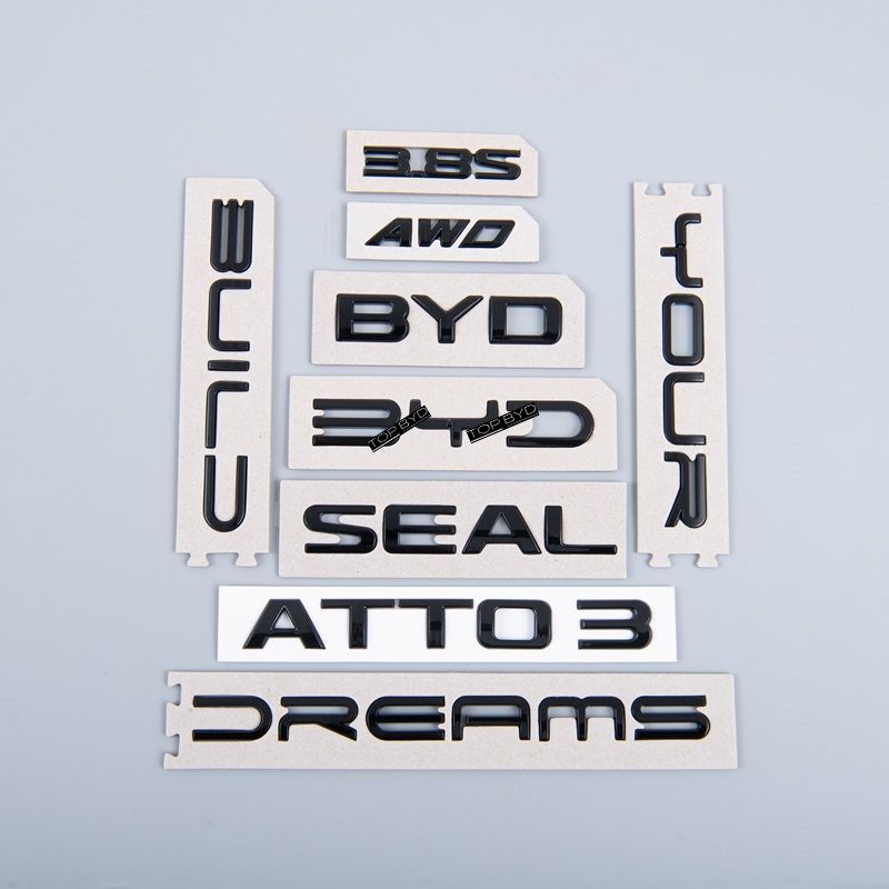 Rear Bumper Glossy Black Badges LOGO for BYD TOP BYD