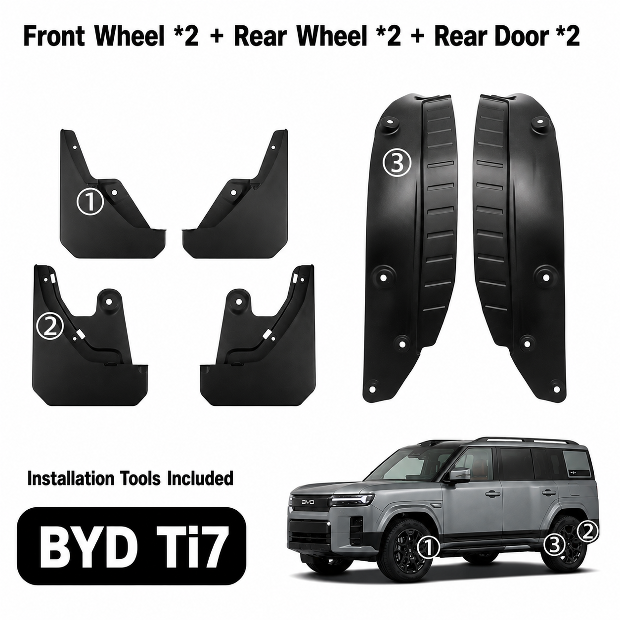 Mud Flaps for BYD Ti7 TOP BYD