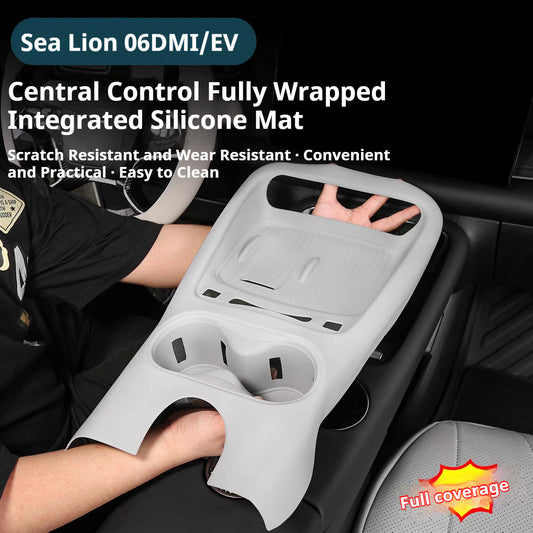 BYD Sea Lion 06 EV/DM-i Komplettes Zubehör: Mittelkonsolen-Schaltmatte, Silikon-Getränkehaltermatte &amp; rutschfeste Modifikationsmaterialien für kabelloses Laden 
