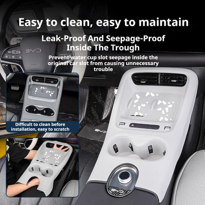 BYD Sea Lion 06 EV/DM-i Komplettes Zubehör: Mittelkonsolen-Schaltmatte, Silikon-Getränkehaltermatte &amp; rutschfeste Modifikationsmaterialien für kabelloses Laden 