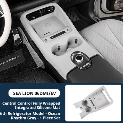 BYD Sea Lion 06 EV/DM-i Komplettes Zubehör: Mittelkonsolen-Schaltmatte, Silikon-Getränkehaltermatte &amp; rutschfeste Modifikationsmaterialien für kabelloses Laden 