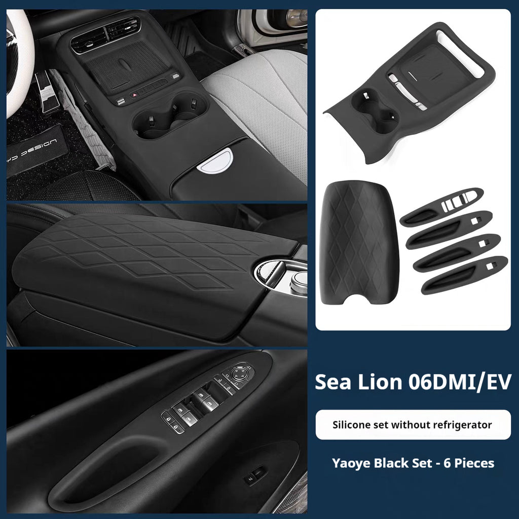 BYD Sea Lion 06 EV/DM-i All-inclusive Central Control Gear Shift Mat, Silicone Cup Holder Mat & Wireless Charging Non-slip Modification Accessories