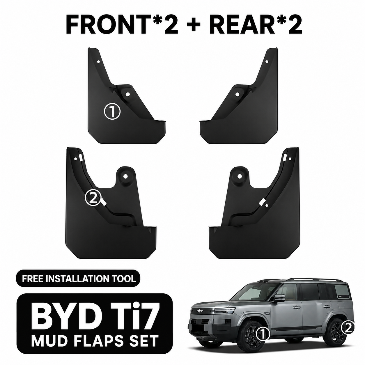 Mud Flaps for BYD Ti7 TOP BYD
