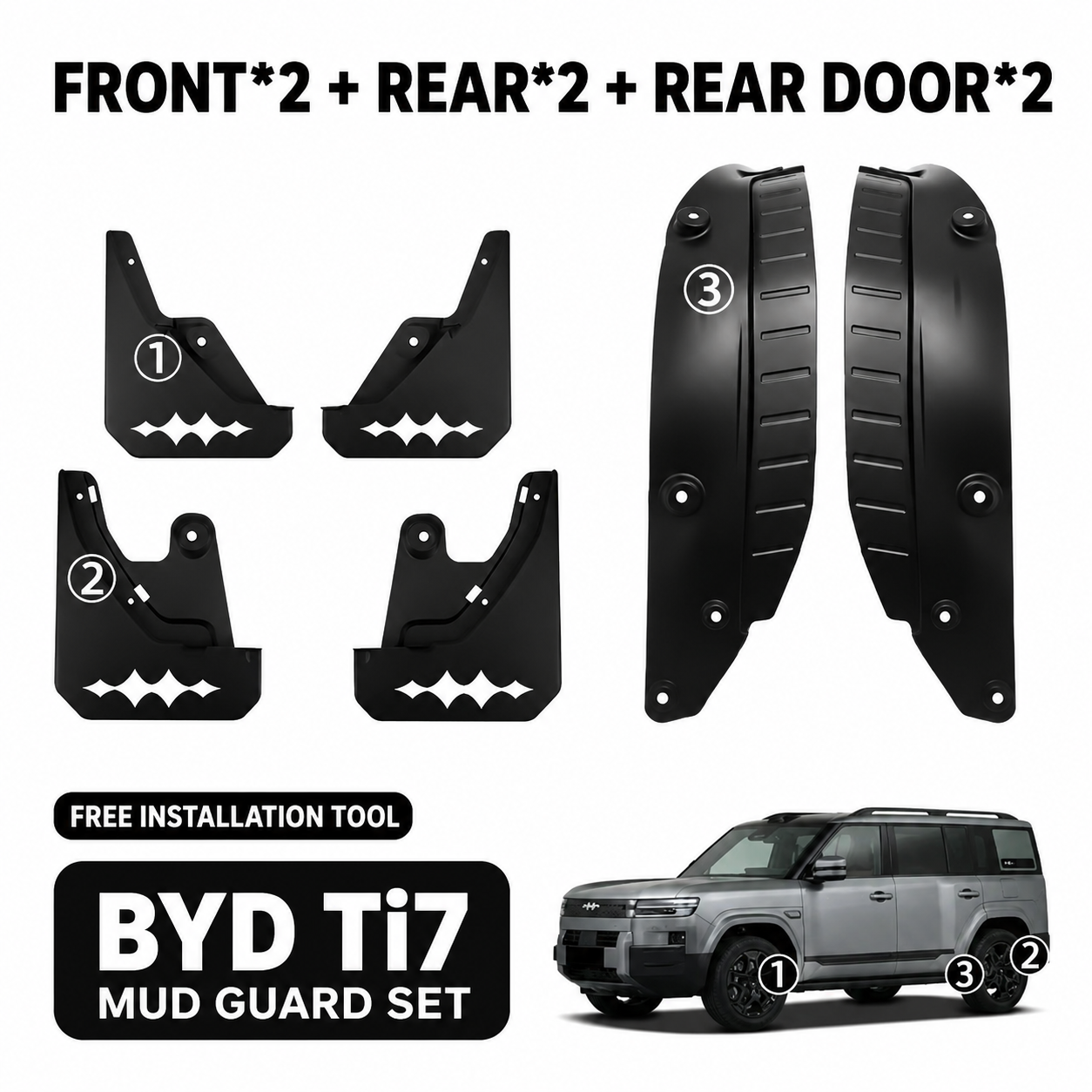 Mud Flaps for BYD Ti7 TOP BYD