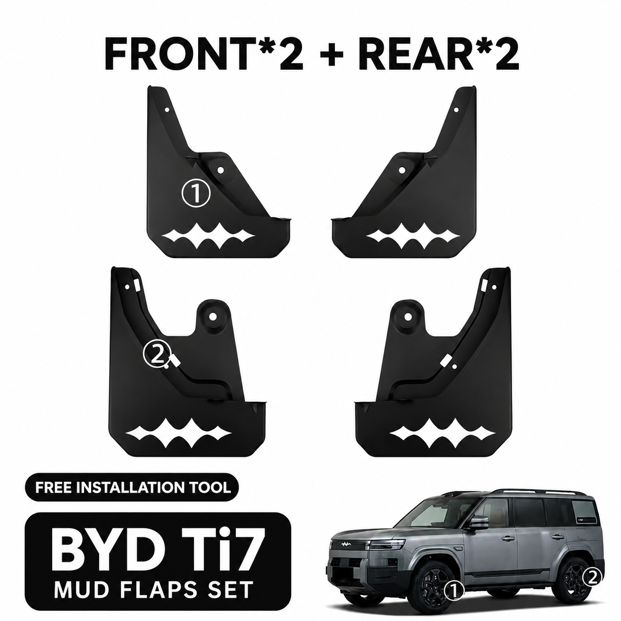 Mud Flaps for BYD Ti7 TOP BYD