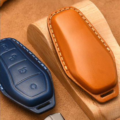Luxuriöse Autoschlüsselhülle aus Leder für BYD