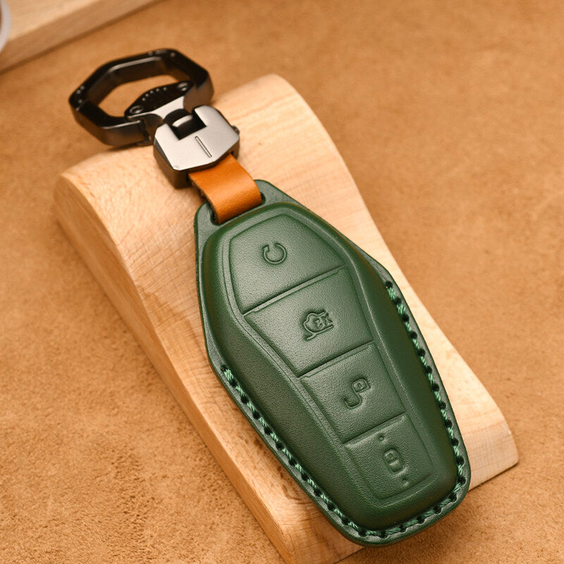 Luxuriöse Autoschlüsselhülle aus Leder für BYD
