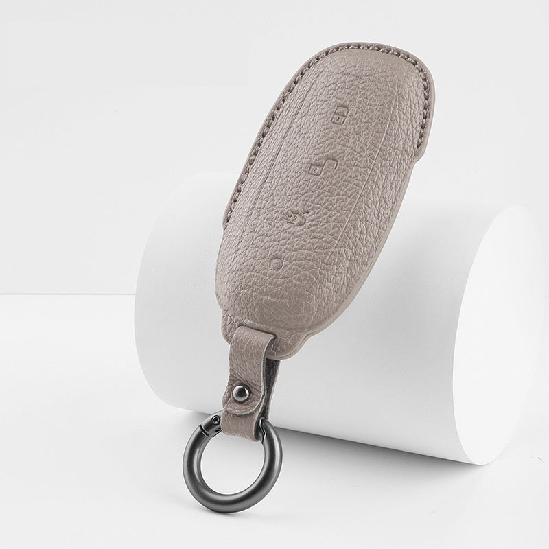 Luxury Leather Car Key Case Cover Fob Shell for DENZA TOP BYD