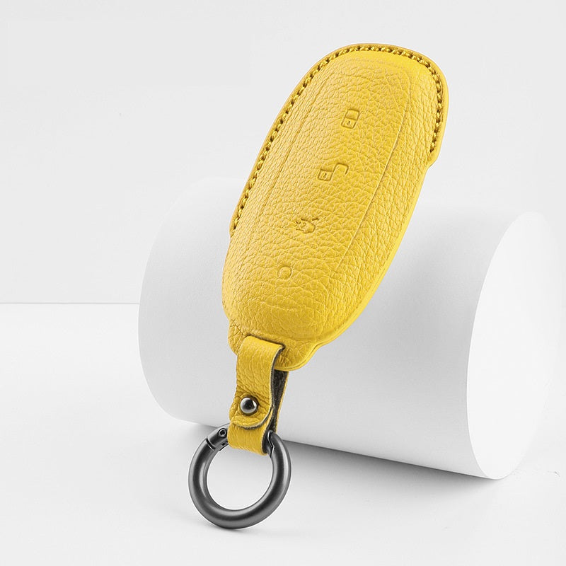 Luxury Leather Car Key Case Cover Fob Shell for DENZA TOP BYD