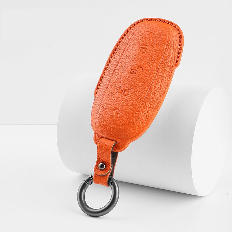 Luxury Leather Car Key Case Cover Fob Shell for DENZA TOP BYD
