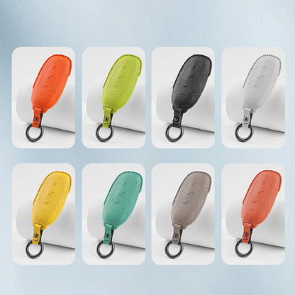 Luxury Leather Car Key Case Cover Fob Shell for DENZA TOP BYD