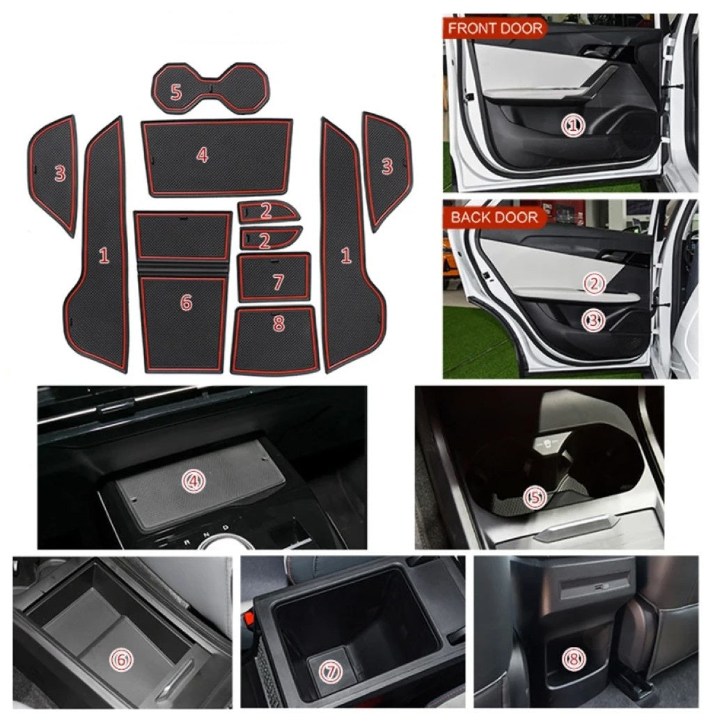 MG4 Door, Groove & Cup Holder Mats. EV Trove